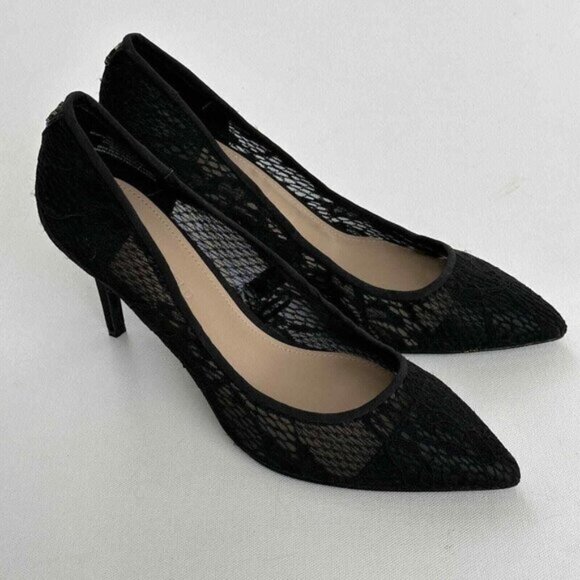 Karl Lagerfeld Shoes - Karl Lagerfeld Paris Womens 9 M EU 40 Black Lace Pumps Roxana Pointed Toe Heels